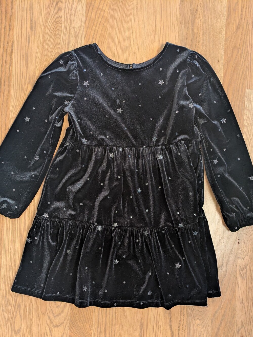 Gap Kids Girls' Black Velvet Star Tiered Dress